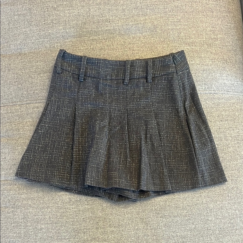 Plaid Gray and Silver Zara Mini Skort